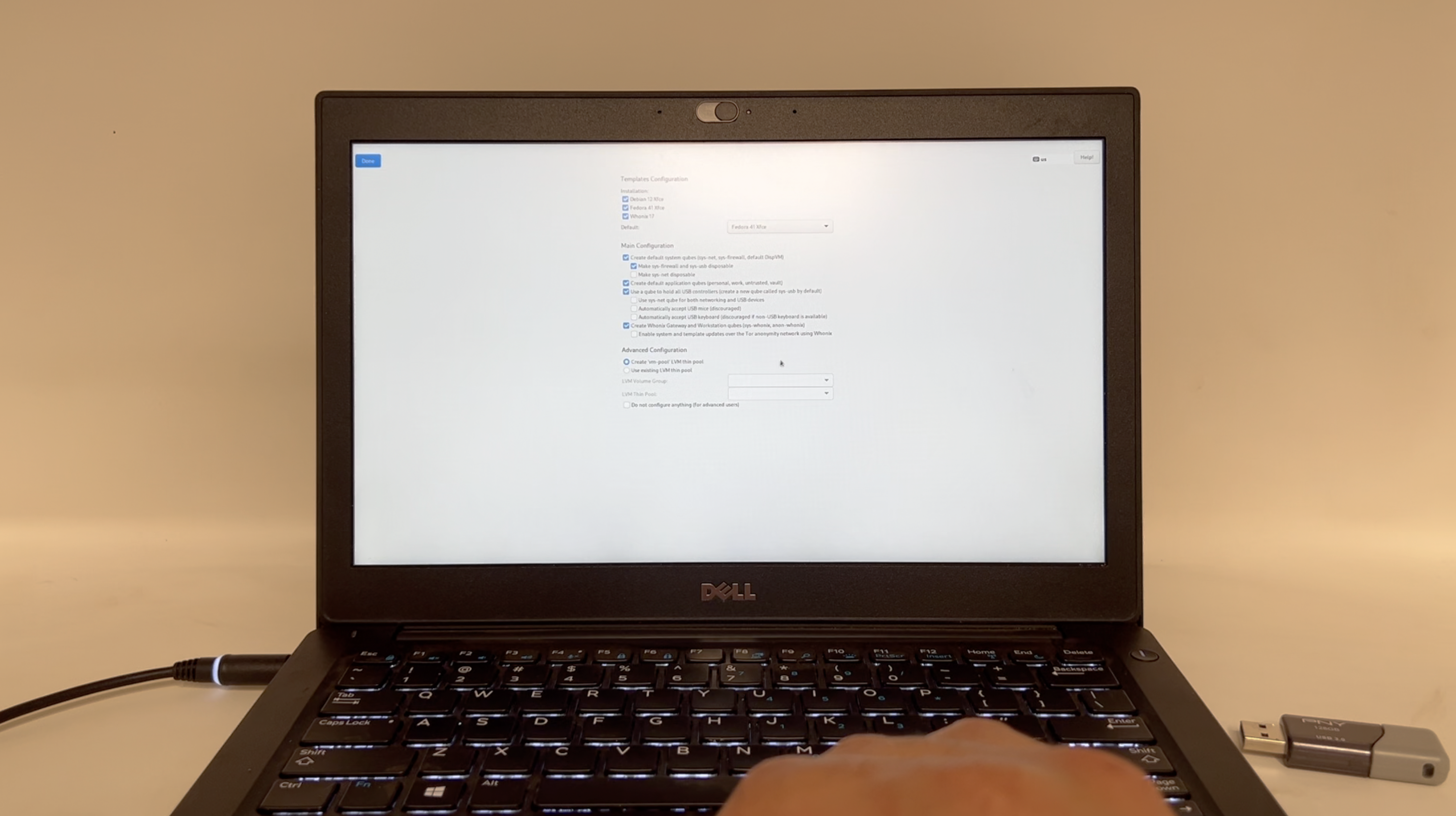 Qubes configuration